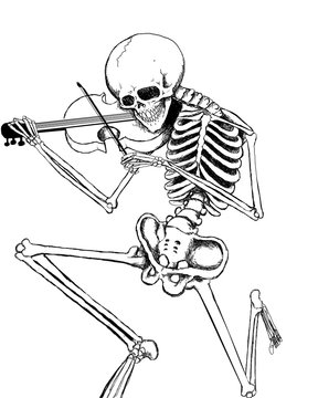 Skeleton playing the violin