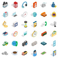 Mobile icons set, isometric style