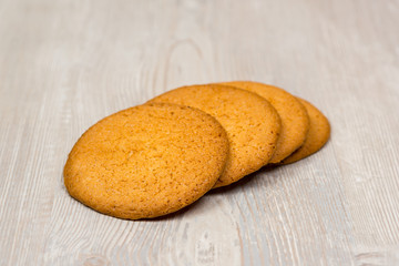 The round cookies on the table