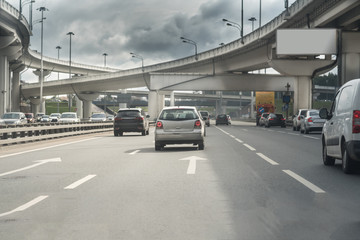 highway junction at the middle of the day. Moscow