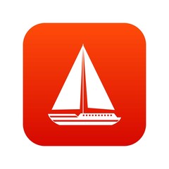Sea yacht icon digital red