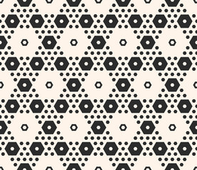 Fototapeta na wymiar Hexagonal seamless pattern. Vector monochrome texture with hexagons