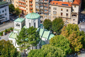Belgrade, Serbia - September 11, 2017 :  Look from the viewpoint on the temple Saint Sava