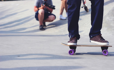 skater in skatepark photograph background