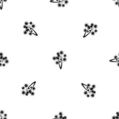 Prickly palm pattern seamless black