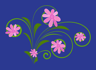 Swirl Flowers Vector Background
