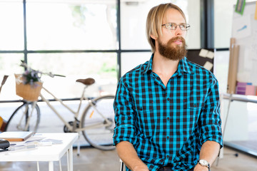 Young man working in office