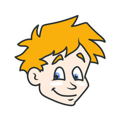 Cartoon Boy Smile Face
