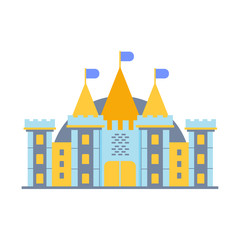 Colorful fairy tale castle vector illustration
