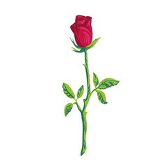 Silhouette red rose element Rose icon isolated on white background embroidery