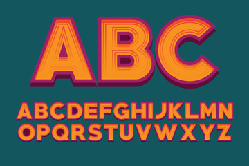 Font design alphabet letter vector image. English alphabet vector