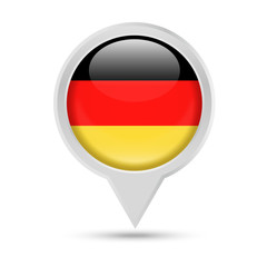 Germany Flag Round Pin Vector Icon
