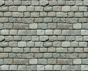 Obraz premium Stone pavement texture. Granite cobblestoned pavement background. Abstract background of old cobblestone pavement close-up. Seamless texture. Perfect tiled on all sides