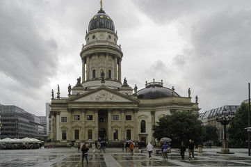 German Twin Cathedral in Berlin a rainy day, Germany