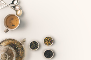 Obraz na płótnie Canvas dry herbs and herbal tea