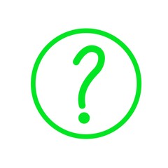 Questionmark green line icon.