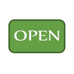 Shop open table flat icon.