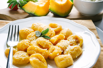 handmade potato gnocchi whit Pumpkin