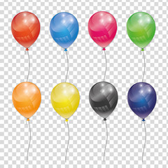 Obraz premium Transparent vector balloon, isolated on background. Vector illustration for party