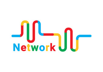 Network Wire Cable Computer background colorful vector illustration