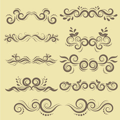 illustration of set of vintage design elements