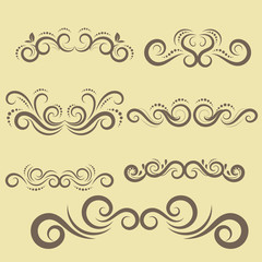 illustration of set of vintage design elements