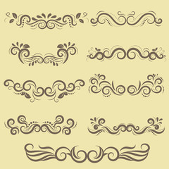 illustration of set of vintage design elements