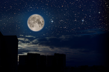 Obraz na płótnie Canvas Full moon and sky