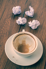 empty cup of coffee with wrinkle