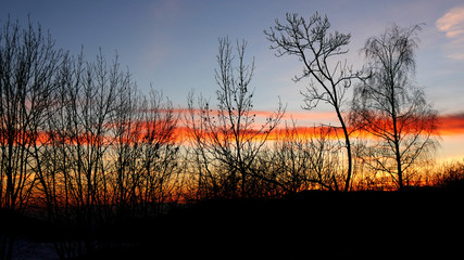 Obraz premium Tramonto in inverno