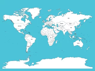 Politische Karte der Welt. Weiße Länder und blaues Wasser. Vektor-Illustration. © pyty