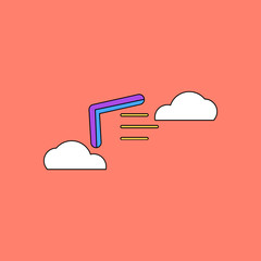 flat vector icon design collection boomerang in the sky