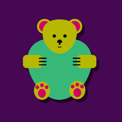 flat vector icon design collection teddy bear in sticker style