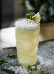 Glass of healthy lemonade