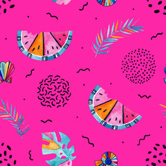 Abstract summer background in memphis style.