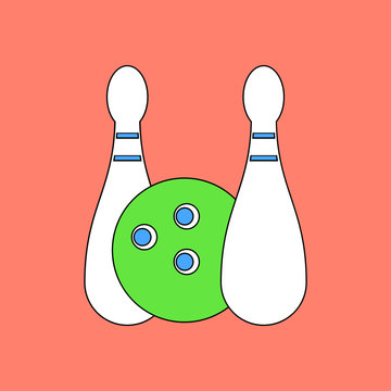 flat vector icon design collection kids bowling