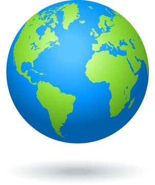 Vector Globe colored world map