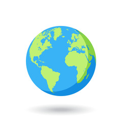 Fototapeta premium Vector Globe colored world map