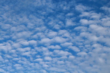 Fototapeta na wymiar Blue skies and white clouds are beautifully patterned.