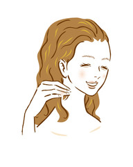 女性　髪　白髪　カラーリング