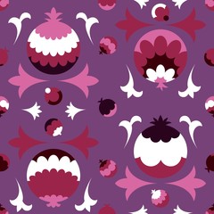Simple Folk Floral seamless pattern
