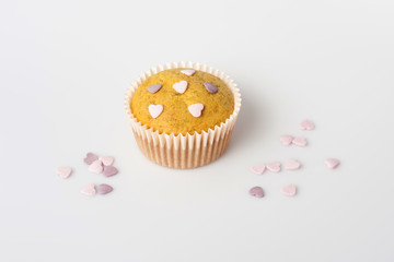 delicious muffin on a white background