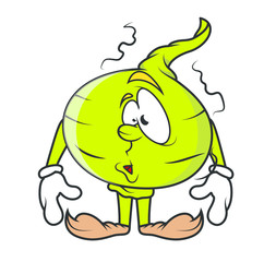 Surprised Cartoon Onion Vector