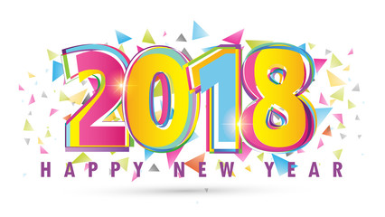 Happy new year 2018 Text Design vector
