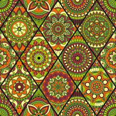 Seamless pattern. Vintage decorative elements. Hand drawn background. Islam, Arabic, Indian, ottoman motifs. Perfect for printing on fabric or paper.