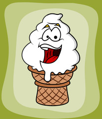 Laughing Cartoon Ice Cream Vector