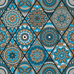 Seamless pattern. Vintage decorative elements. Hand drawn background. Islam, Arabic, Indian, ottoman motifs. Perfect for printing on fabric or paper.