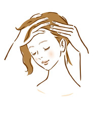 女性　頭皮マッサージ　セルフケア　美容