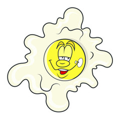 Funny Cartoon Egg Yolk Vector