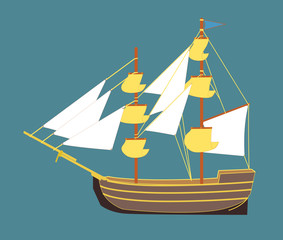 Pirate Sailing Boat toy dummy Vector